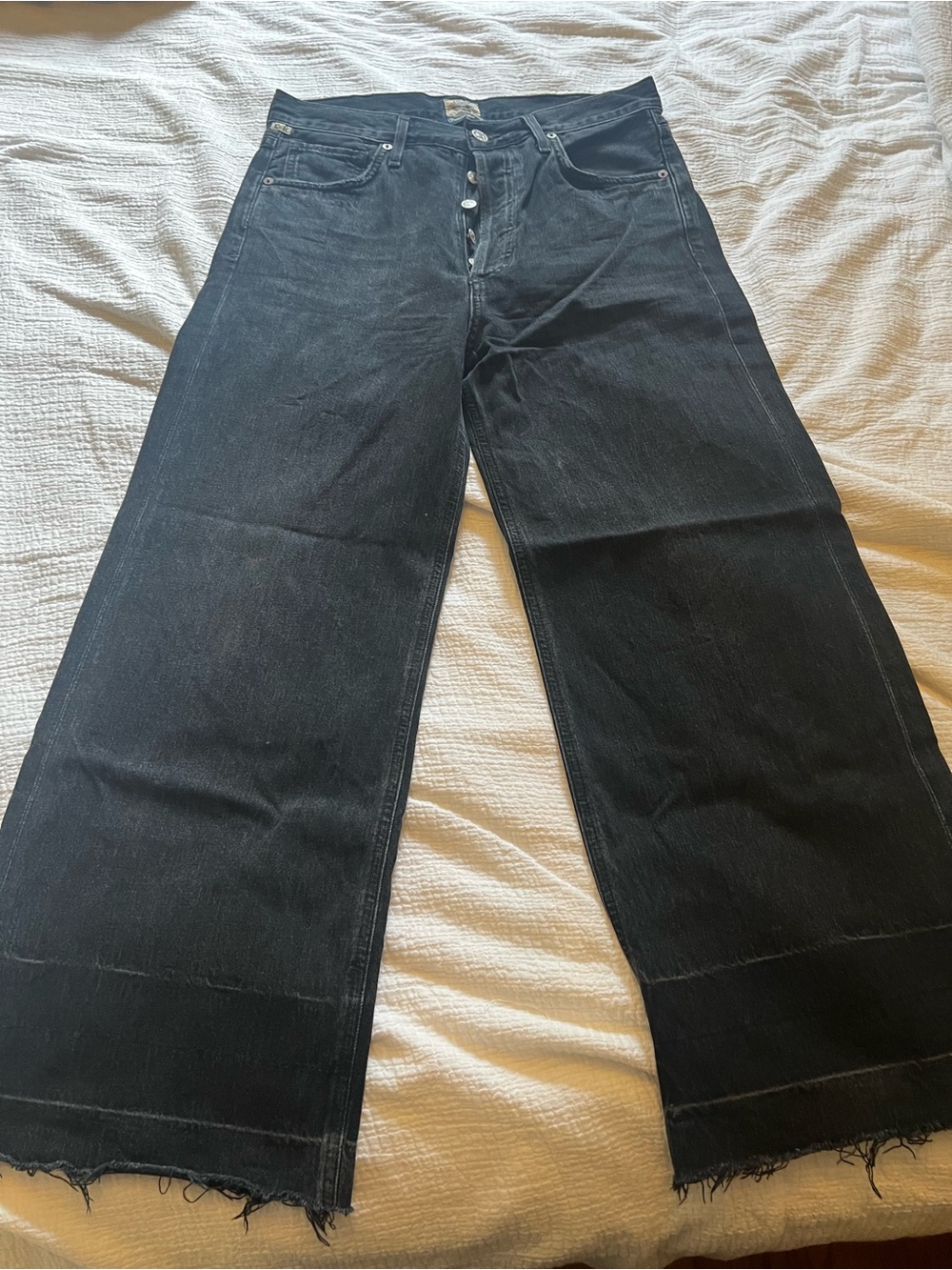 Citizens Of Humanity Black Sacha High Rise Wide Leg Jeans
